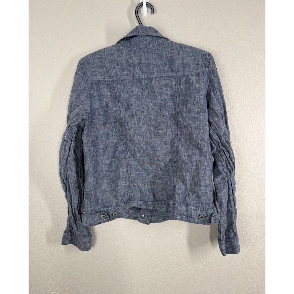 Jones & Co Womens Blue 100% Linen Jacket Sz L Beachy Breathable Lightweight - Picture 4 of 8